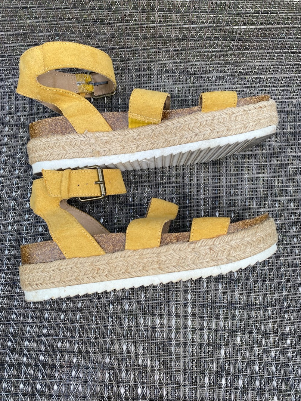 Universal Thread Yellow Espadrille Platform Wedge Sandals